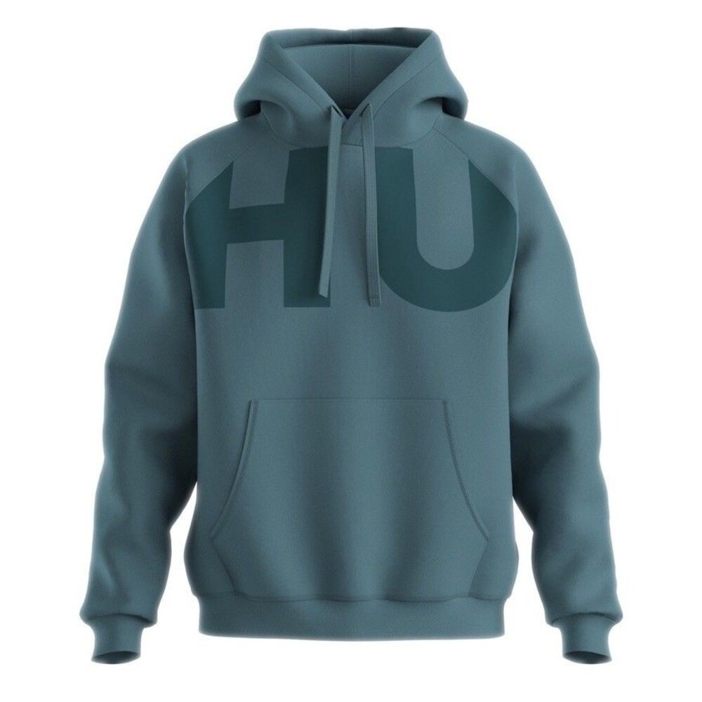 Hugo Boss Nalfhood Cotton-Terry Hoodie With Logo Print Hoodie Sz: Large